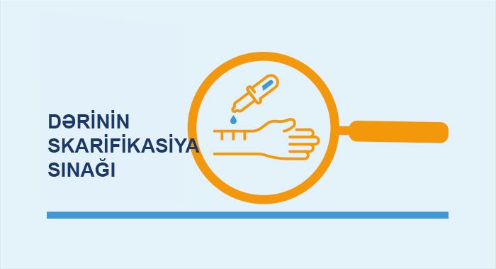 Dərinin skarifikasiya sınağının təsvir olunduğu böyüdücü ikonası